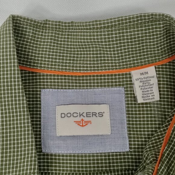 DOCKERS Mens Green Button Down Long Sleeve Shirt Size Medium - Picture 6 of 8